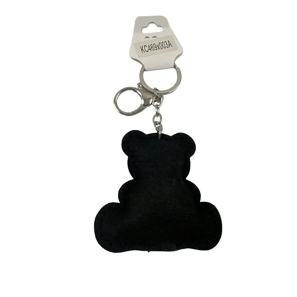 Sparkly Bear Keychain With Heart & Rhinestones